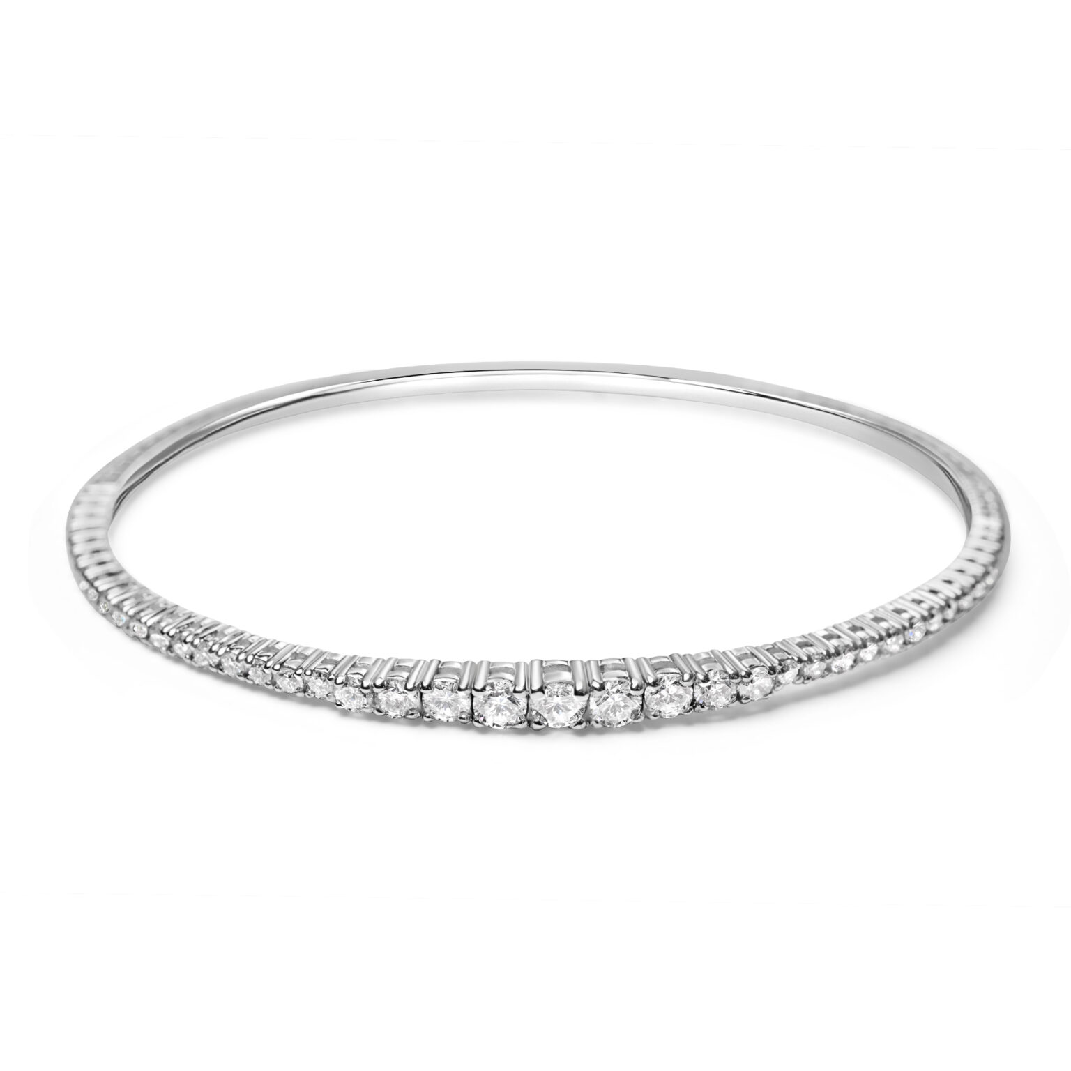 Graduated Diamond Flexible Bangle In White Gold Adamas Fine Jewelry